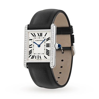 Cartier Tank Must Uhr großes Modell Quarzwerk Stahl Diamanten W4TA0017 – Bild 2