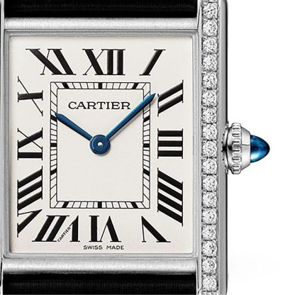 Cartier Tank Must Uhr großes Modell Quarzwerk Stahl Diamanten W4TA0017 – Bild 3