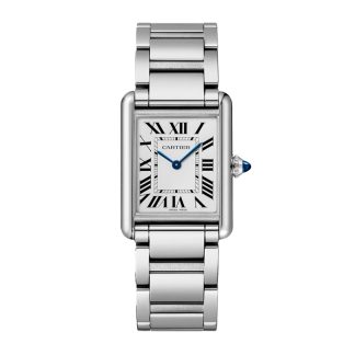Cartier Tank muss Uhr großes Modell Photovoltaic SolarBeat™ Bewegung Stahlgehäuse WSTA0092