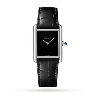 Cartier Tank muss Uhr großes Modell Quarz-Uhrwerk Stahl WSTA0072