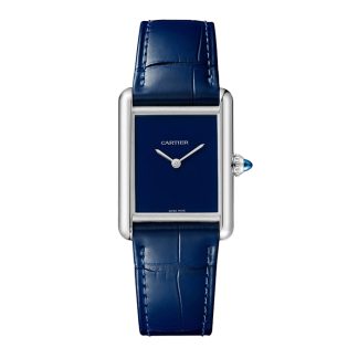 Cartier Tank muss Uhr großes Modell Quarzwerk Stahlgehäuse WSTA0055