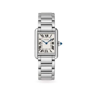 Cartier Tank muss Uhr kleines Modell Quarzwerk Stahlgehäuse WSTA0107