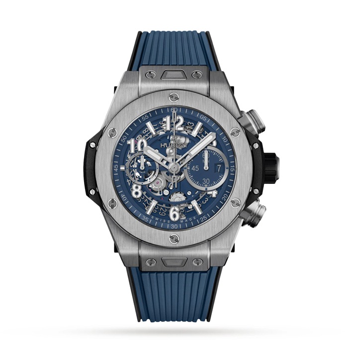 Hublot Big Bang Unico Titanium Blau 44mm Herrenuhr 421.NX.5170.RX