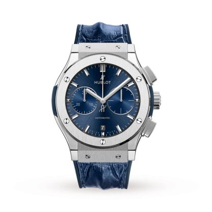 Hublot Classic Fusion Blauer Chronograph Titan 45mm 521.NX.7170.LR