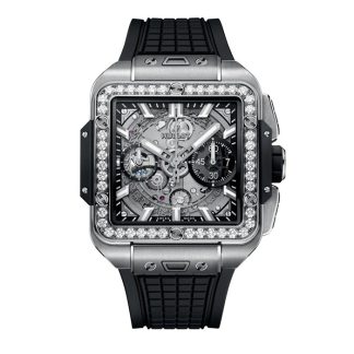 Hublot Square Bang Unico Titan Diamanten 42mm 821.NX.0170.RX.1204