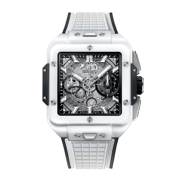 Hublot Square Bang Unico Weiß Keramik 42mm 821.HX.0170.RX