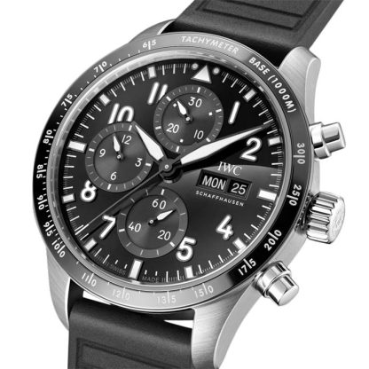 IWC Pilot Performance Chronograph 41mm AMG Herrenuhr schwarz Kautschuk IW388305 – Bild 3