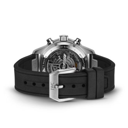 IWC Pilot Performance Chronograph 41mm AMG Herrenuhr schwarz Kautschuk IW388305 – Bild 4
