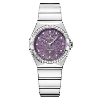 Omega Constellation 28mm Damenuhr lila O13115286060001