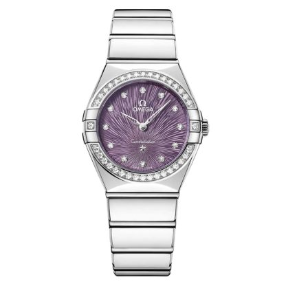 Omega Constellation 28mm Damenuhr lila O13115286060001