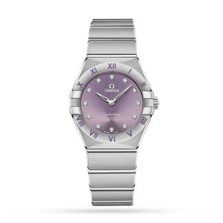 Omega Constellation Co-Axial 28mm Damenuhr lila O13110286060002