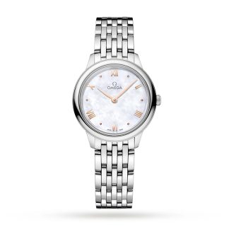 Omega De Ville Prestige Quarz 27,5 mm Damenuhr weiß O43410286005001