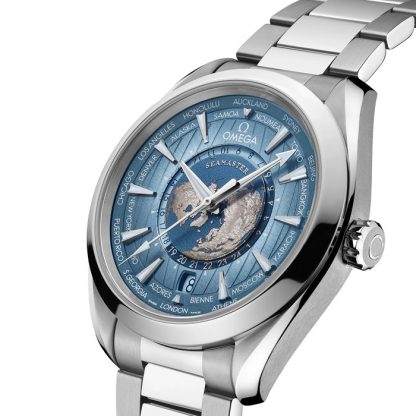 Omega Seamaster Aqua Terra 150M Co-Axial Master Chronometer Gmt Worldtimer 43mm Sommer Blau O22010432203002 – Bild 3