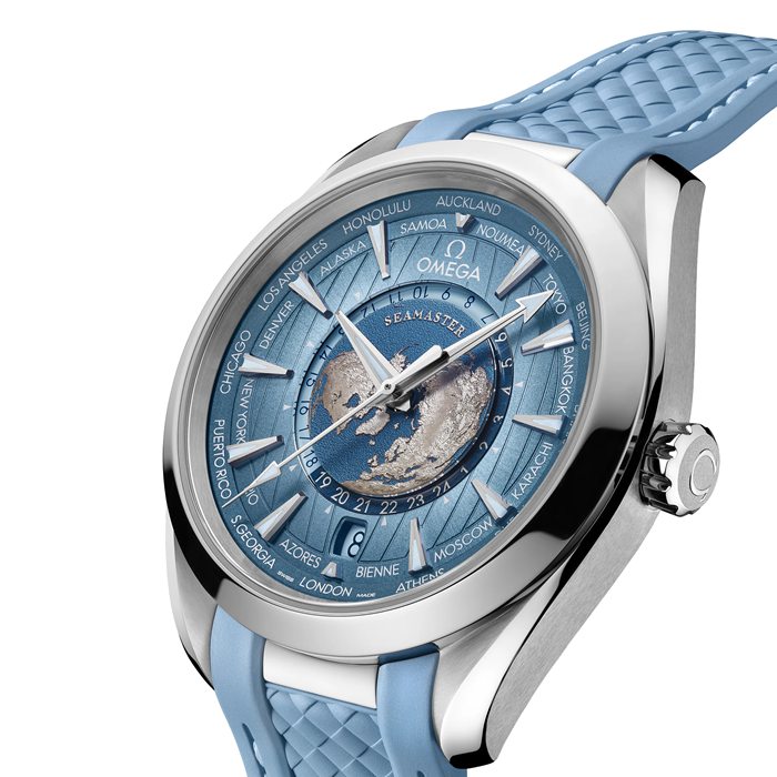Omega Seamaster Aqua Terra 150M Co-Axial Master Chronometer Gmt Worldtimer 43mm Sommer Blau O22012432203002 – Bild 3