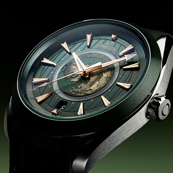 Omega Seamaster Aqua Terra 150m Co Axial Master Chronometer GMT Worldtimer 43mm Herrenuhr Grüner Kautschuk O22032432210001 – Bild 3