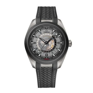 Omega Seamaster Aqua Terra 150m Co Axial Master Chronometer GMT Worldtimer 43mm Herrenuhr schwarz Gummi O22092432299001
