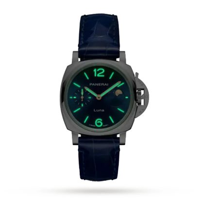 Panerai Luminor Due Luna Mondphase 38mm Damenuhr blau PAM01179 – Bild 2