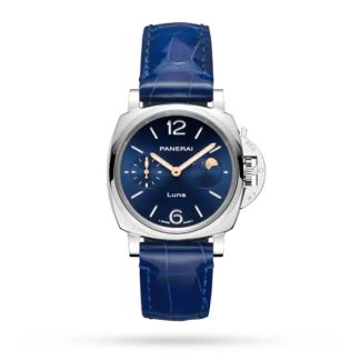 Panerai Luminor Due Luna Mondphase 38mm Damenuhr blau PAM01179