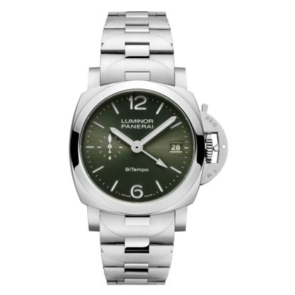 Panerai Luminor Quaranta BiTempo 40mm Herrenuhr Grün PAM01640