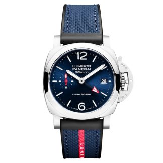 Panerai Luminor Quaranta BiTempo Luna Rossa 40mm Herrenuhr Blau PAM01404