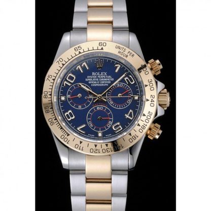 Replica Rolex Cosmograph Daytona blau Zifferblatt zwei Ton Edelstahl Armband 1454246 – Bild 2