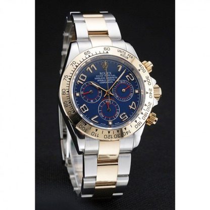 Replica Rolex Cosmograph Daytona blau Zifferblatt zwei Ton Edelstahl Armband 1454246 – Bild 3