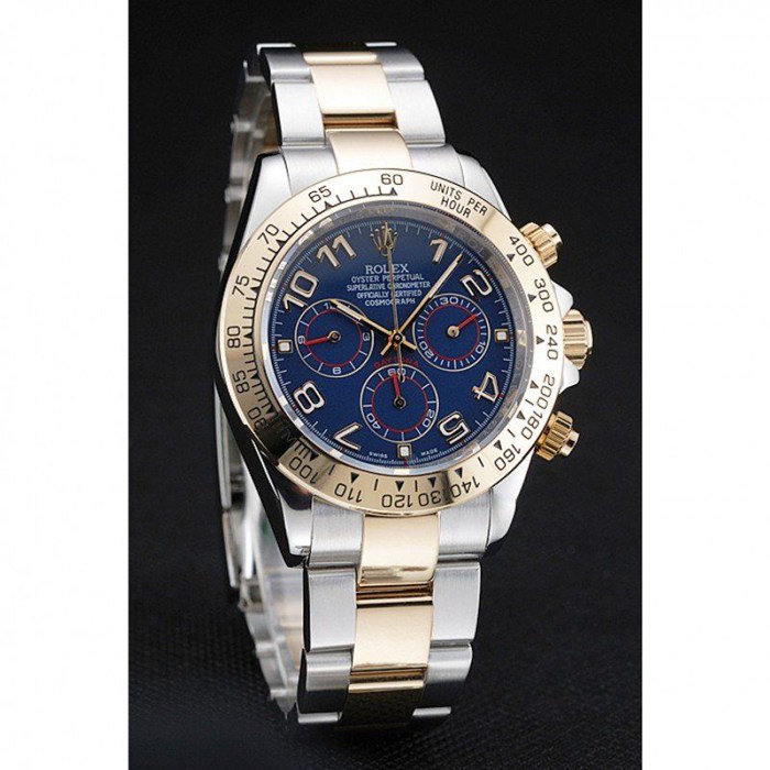 Replica Rolex Cosmograph Daytona blau Zifferblatt zwei Ton Edelstahl Armband 1454246 – Bild 3