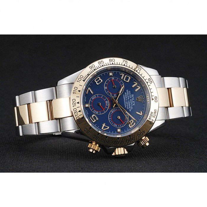 Replica Rolex Cosmograph Daytona blau Zifferblatt zwei Ton Edelstahl Armband 1454246 – Bild 4