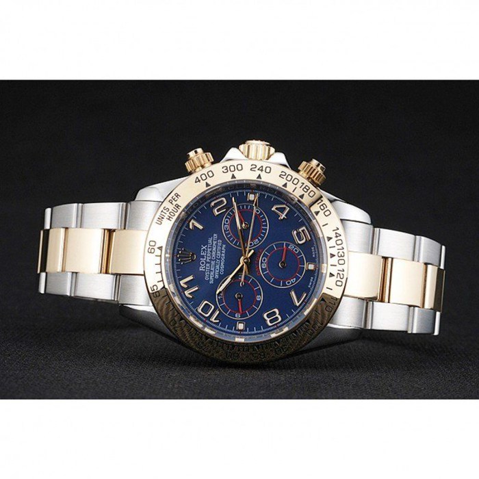 Replica Rolex Cosmograph Daytona blau Zifferblatt zwei Ton Edelstahl Armband 1454246 – Bild 5