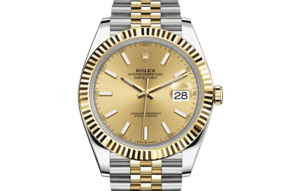 Replica Rolex Datejust 41 Gelbgold/Stahl Champagner Zifferblatt geriffelte Lünette 126333 Jubilee – Bild 3