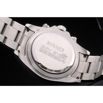 Replica Rolex Daytona Cosmograph Regenbogenkristalle Lünette Edelstahl Steilband Schwarzes Zifferblatt 80250 – Bild 8