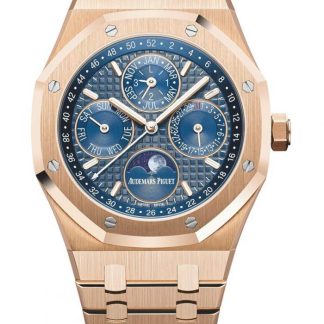 Replik Audemars Piguet Royal Eiche Ewiger Kalender Blau 26574OR.OO.1220OR.02