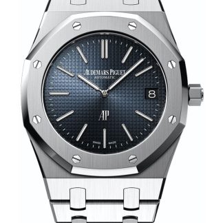 Replik Audemars Piguet Royal Oak Jumbo Extra-Thin Blau 15202ST.OO.1240ST.01