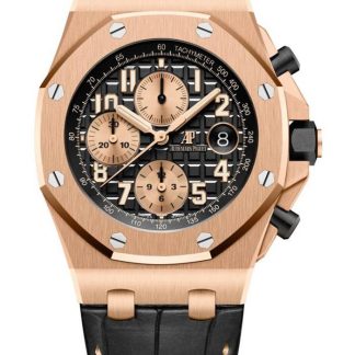 Replik Audemars Piguet Royal Oak Offshore Selbstaufzug Chronograph Schwarz Gold 26470OR.OO.A002CR.02