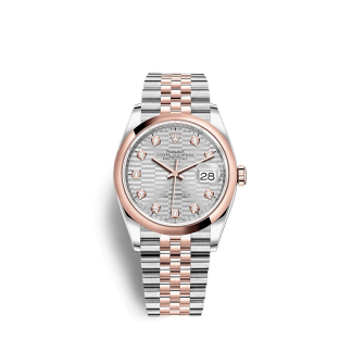 Replik Rolex Datejust 126201 36mm Silber geriffelt Motiv Jubilee