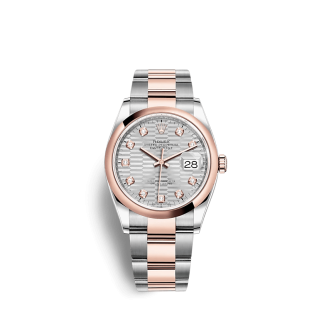Replik Rolex Datejust 126201 36mm Silber geriffelte Motiv Oyster