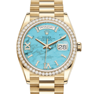 Replik Rolex Day-Date 36 Oyster 36 mm Gelbgold und Diamanten 128348RBR