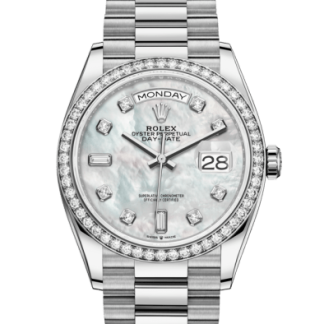 Replik Rolex Day-Date 36 Oyster 36 mm Weißgold und Diamanten 128349RBR