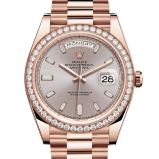 Replik Rolex Day-Date 40 Oyster 40 mm Everose Gold und Diamanten 228345RBR