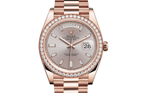 Replik Rolex Day-Date 40 Oyster 40 mm Everose Gold und Diamanten 228345RBR