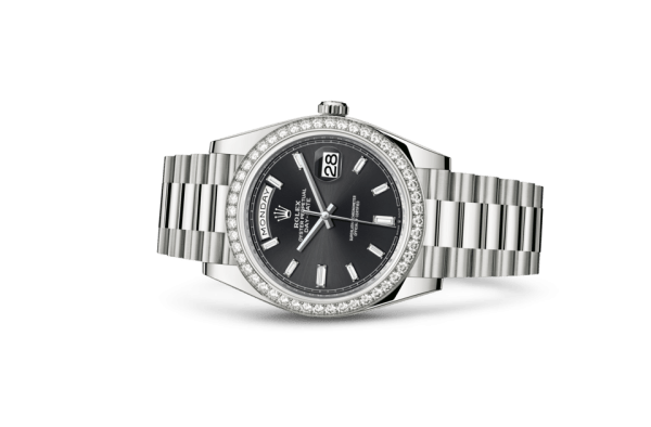 Replik Rolex Day-Date 40 Oyster 40 mm Weißgold und Diamanten 228349RBR – Bild 2