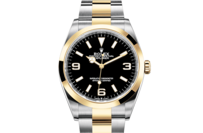 Replik Rolex Explorer Oyster 36 mm Oystersteel und Gelbgold 124273