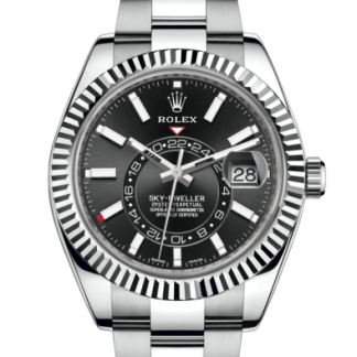 Replik Rolex Sky-Dweller Oyster 42 mm Oystersteel und Weißgold 326934