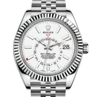 Replik Rolex Sky-Dweller Oyster 42 mm Oystersteel und Weißgold 326934