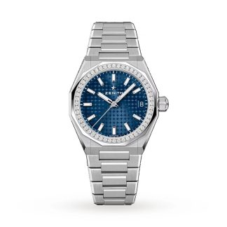 Zenith Defy Skyline 36mm Stahl und Diamanten Automatikuhr Blau 16.9400.670/51.I001