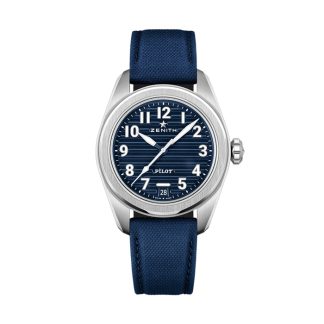 Zenith Pilot Automatic 40mm Herrenuhr Blau 2 Bänder 03.4000.3620/51.I003